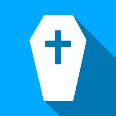 Coffin Flat Long Shadow Square Icon