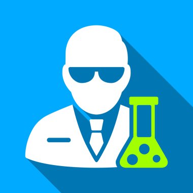 Chemical Scientist Flat Long Shadow Square Icon
