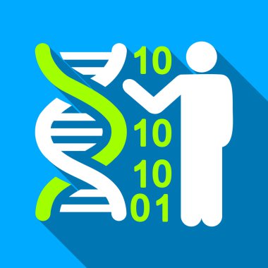 DNA Code Lecture Flat Long Shadow Square Icon