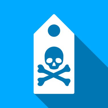 Death Mark Flat Long Shadow Square Icon