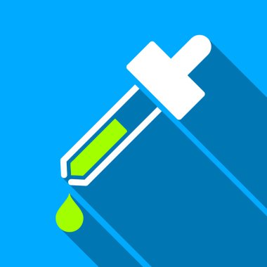 Dropper Flat Long Shadow Square Icon