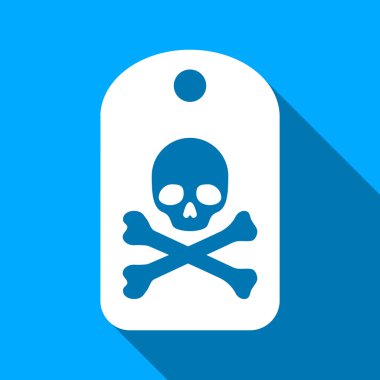 Death Sticker Flat Long Shadow Square Icon