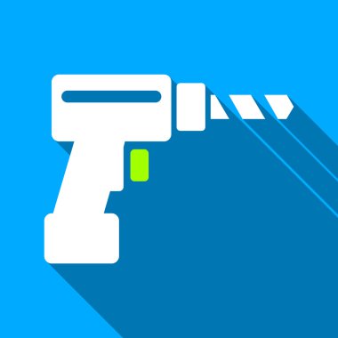 Drill Flat Long Shadow Square Icon