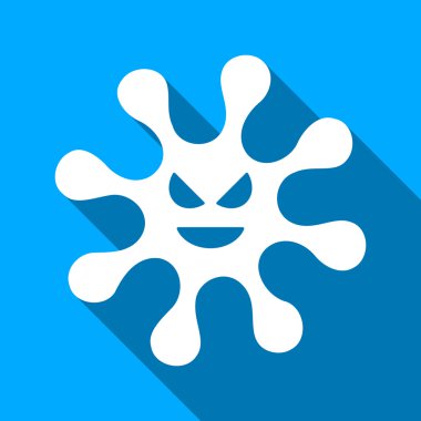 Evil Bacteria Flat Long Shadow Square Icon