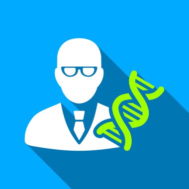 Genetic Engineer Flat Long Shadow Square Icon