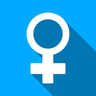 Female Symbol Flat Long Shadow Square Icon