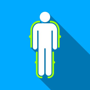 Exoskeleton Flat Long Shadow Square Icon