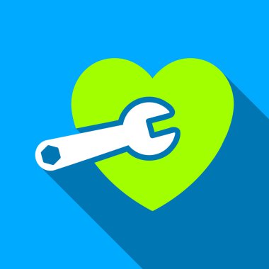 Heart Surgery Flat Long Shadow Square Icon
