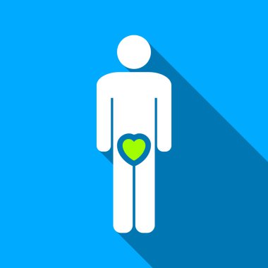 Male Love Flat Long Shadow Square Icon