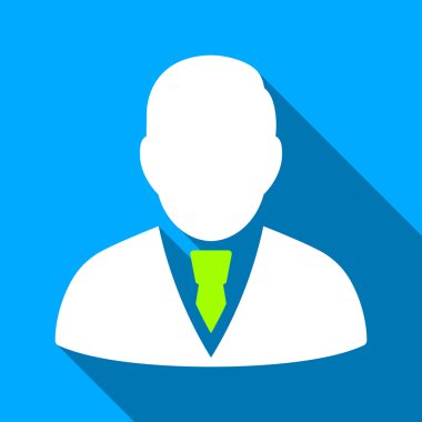 Manager Flat Long Shadow Square Icon