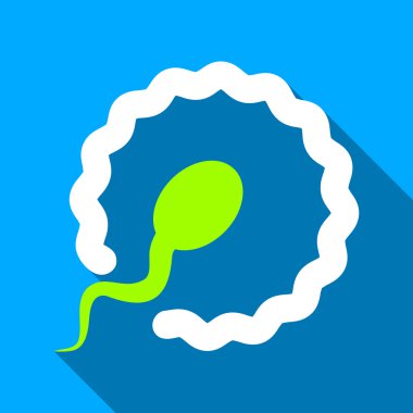 Insemination Flat Long Shadow Square Icon