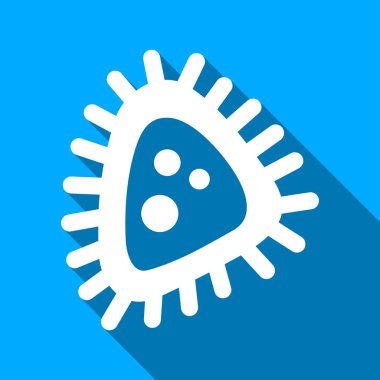 Micro Parasite Flat Long Shadow Square Icon