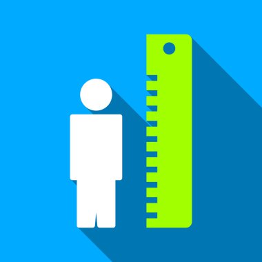 Adam yüksekliği metre düz uzun gölge kare simgesi