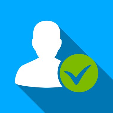 Patient Ok Flat Long Shadow Square Icon