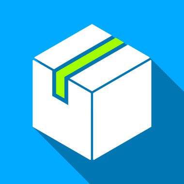 Package Flat Long Shadow Square Icon