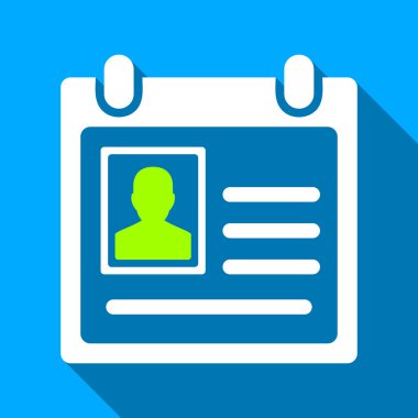 Personal Badge Flat Long Shadow Square Icon