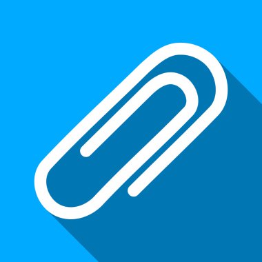 Paperclip Flat Long Shadow Square Icon