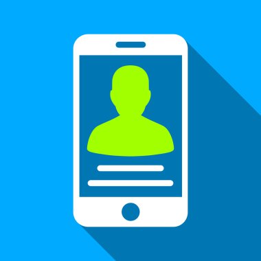 Hasta cep hesap düz uzun gölge kare simgesi