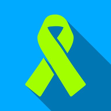 Solidarity Ribbon Flat Long Shadow Square Icon