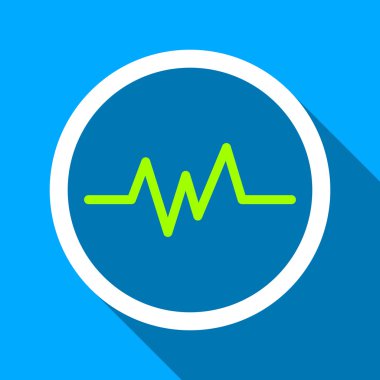 Pulse Monitoring Flat Long Shadow Square Icon