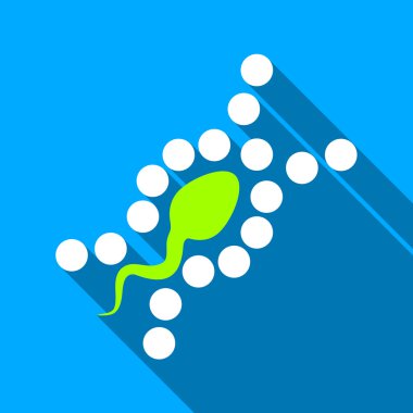 Sperm DNA Replication Flat Long Shadow Square Icon