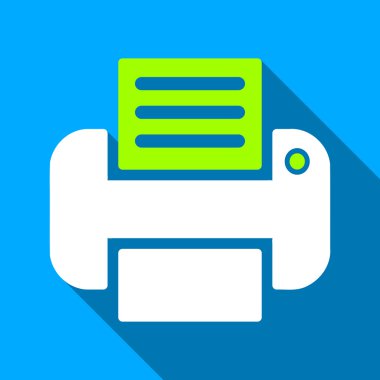 Print Flat Long Shadow Square Icon