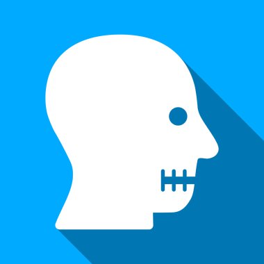 Sewn Mouth Flat Long Shadow Square Icon