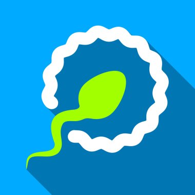 Sperm Penetration Flat Long Shadow Square Icon