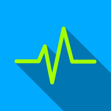 Pulse Flat Long Shadow Square Icon