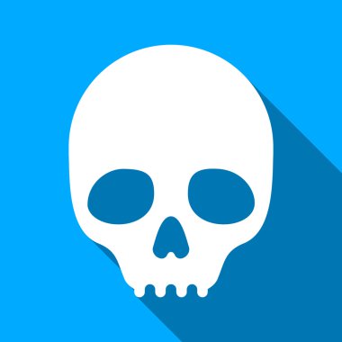 Kafatası düz uzun gölge kare simgesi