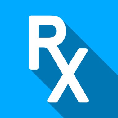 Receipt Symbol Flat Long Shadow Square Icon