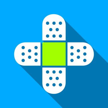 Plaster Flat Long Shadow Square Icon