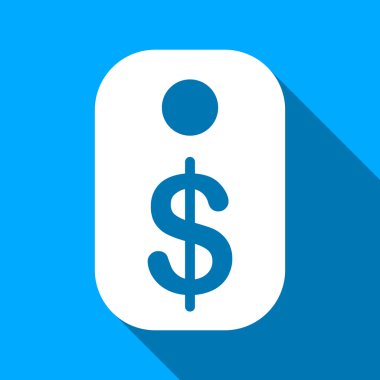 Price Tag Flat Long Shadow Square Icon