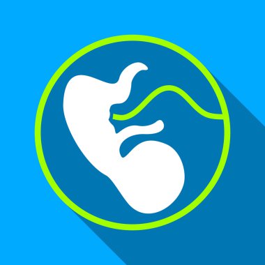 Wired Embryo Flat Long Shadow Square Icon
