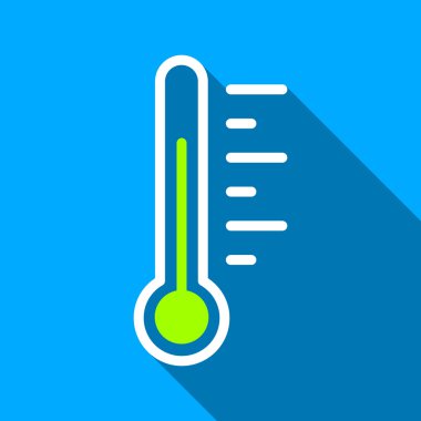 Temperature Level Flat Long Shadow Square Icon