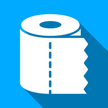 Toilet Paper Roll Flat Long Shadow Square Icon