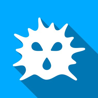 Virus Structure Flat Long Shadow Square Icon