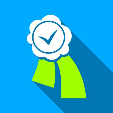 Validation Seal Flat Long Shadow Square Icon