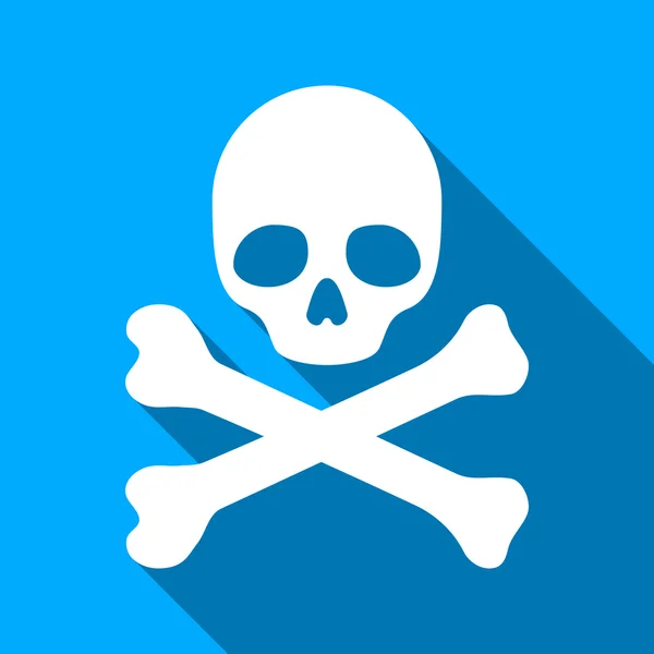 Death Flat Long Shadow Square Icon — Stockvector