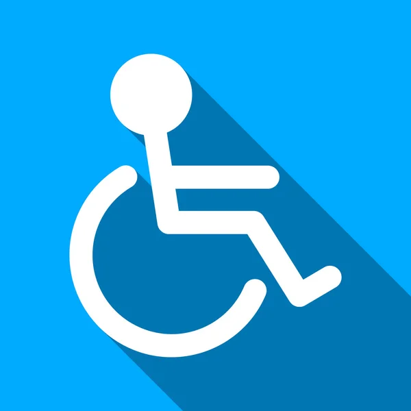 Handicapped Person Flat Long Shadow Square Icon — 图库矢量图片