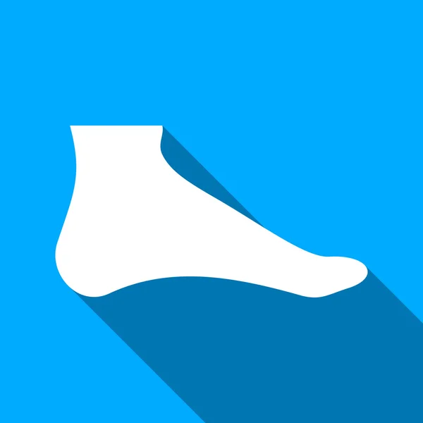 Foot Flat Long Shadow Square Icon — Stock vektor