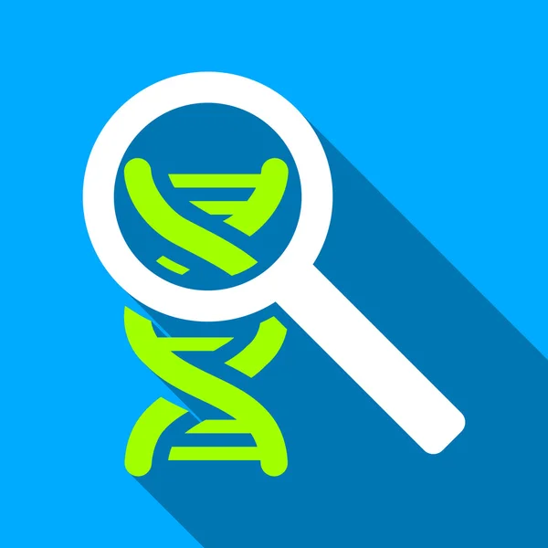 Explore DNA Flat Long Shadow Square Icon — Vetor de Stock