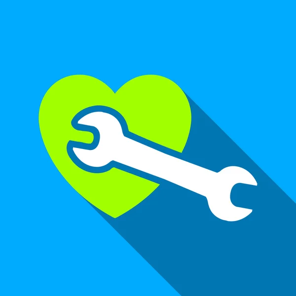Heart Surgery Flat Long Shadow Square Icon — 스톡 벡터