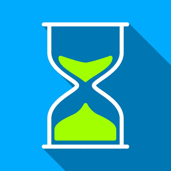 Hourglass Flat Long Shadow Square Icon — ストックベクタ