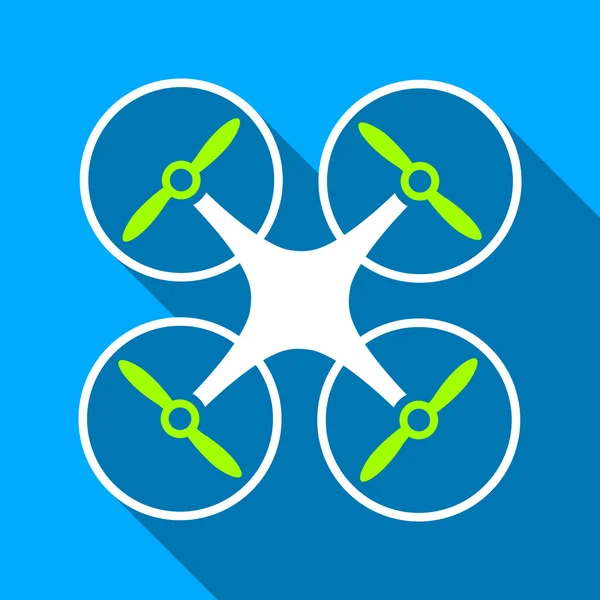 Nanocopter Flat Long Shadow Square Icon — Stock vektor