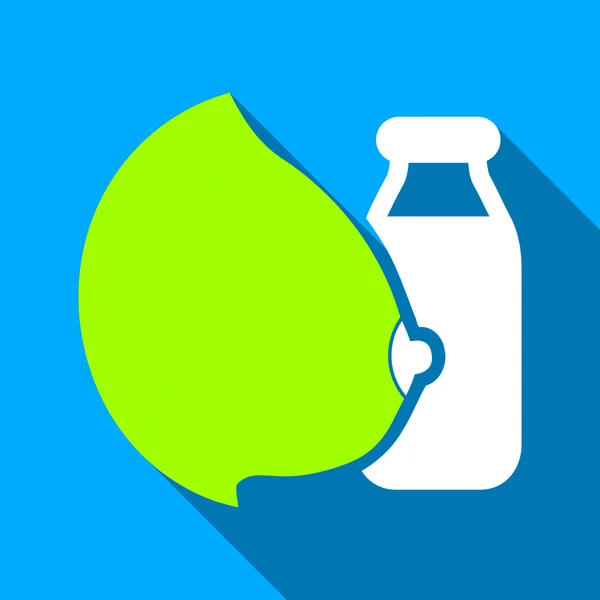 Mother Milk Bottle Flat Long Shadow Square Icon — Stock vektor