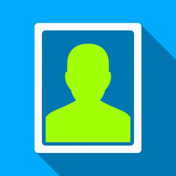 Patient Portrait Flat Long Shadow Square Icon — Stock vektor