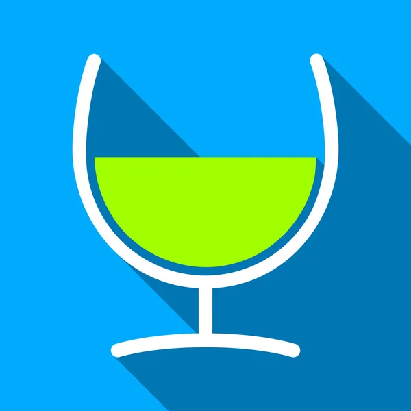 Remedy Glass Flat Long Shadow Square Icon — ストックベクタ