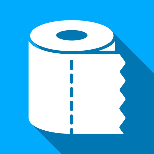 Toilet Paper Roll Flat Long Shadow Square Icon — Stock vektor