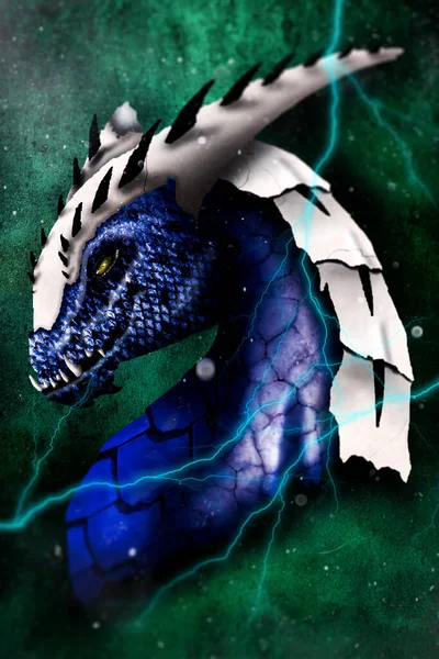 Beautiful Dragon Green Background — Stockfoto